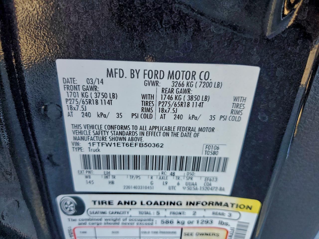 2014 FORD F150 SUPERCREW photo 12
