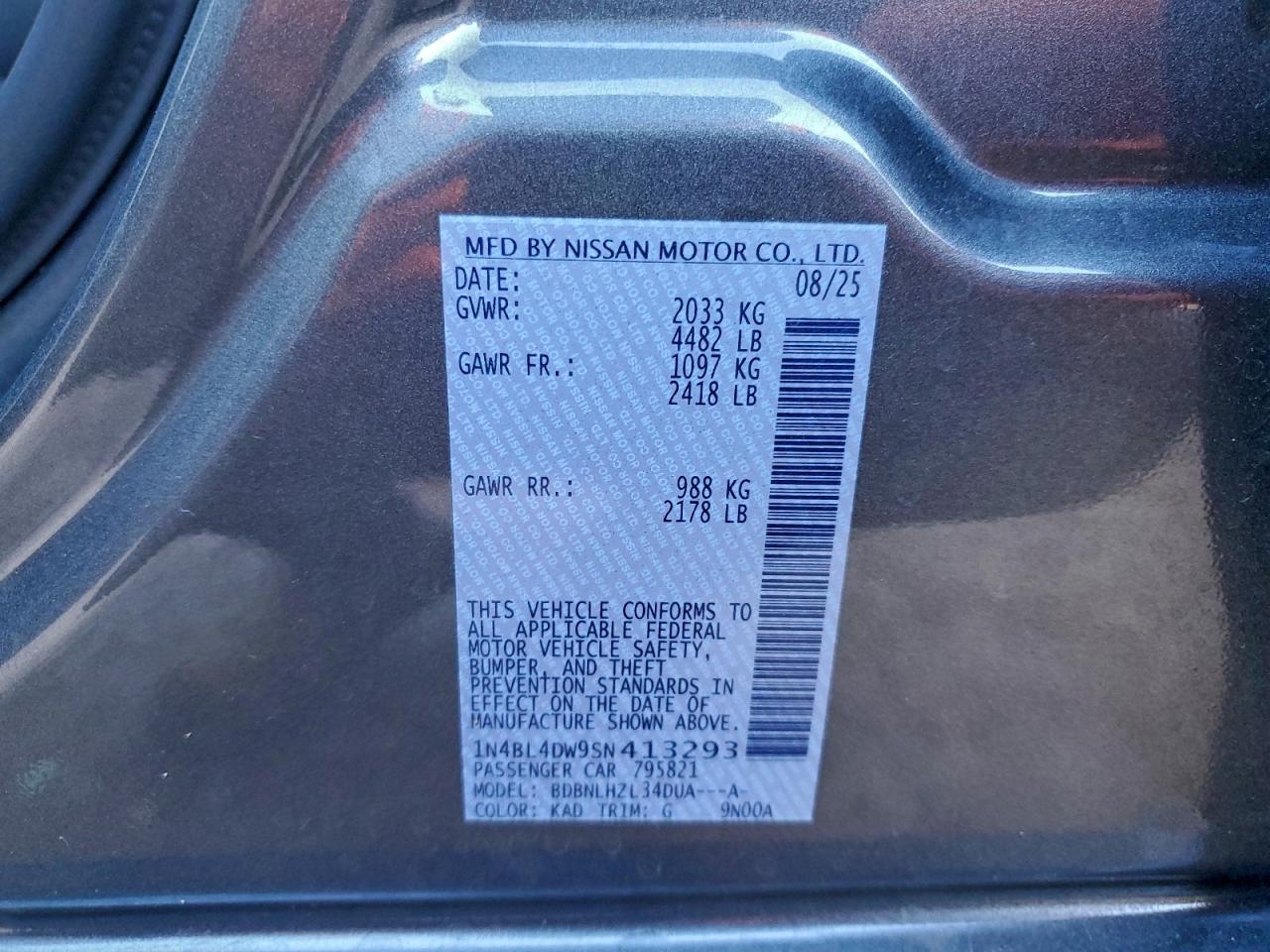 2025 NISSAN ALTIMA SV photo 12