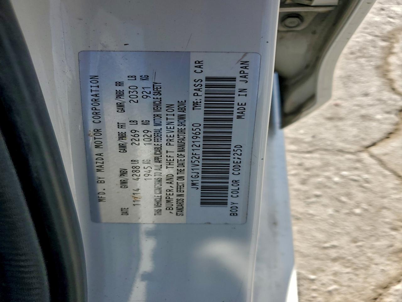 2015 MAZDA 6 TOURING photo 12