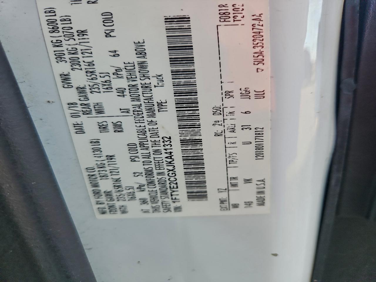 2018 FORD TRANSIT T-150 photo 14