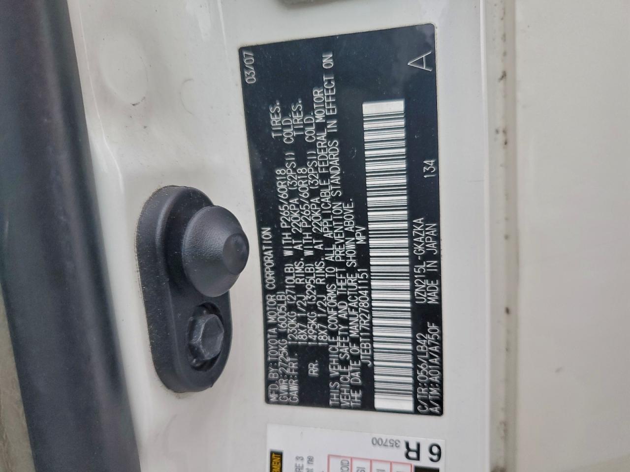 2007 TOYOTA 4RUNNER LIMITED photo 13