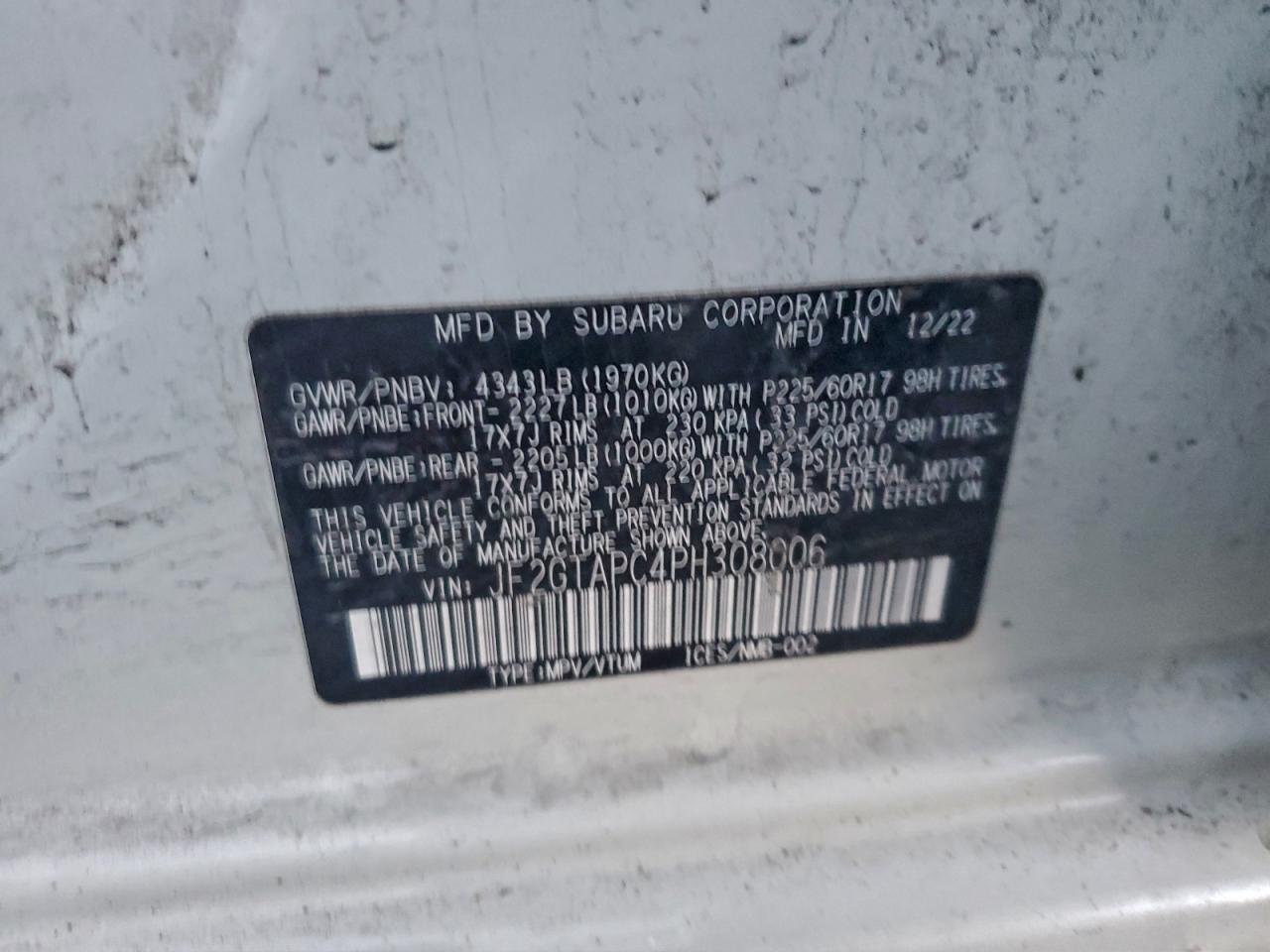 2023 SUBARU CROSSTREK PREMIUM photo 12