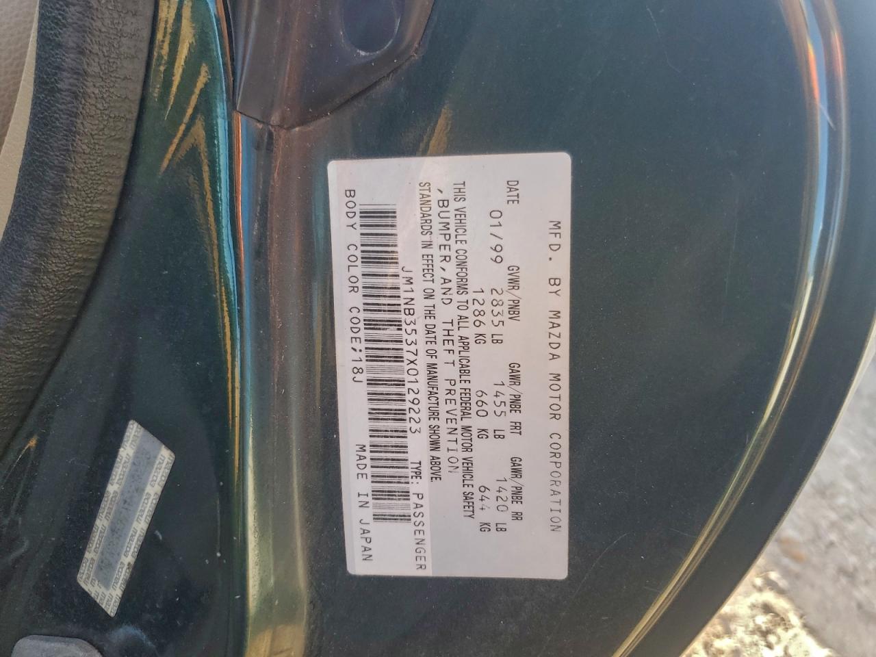 1999 MAZDA MX-5 MIATA photo 12