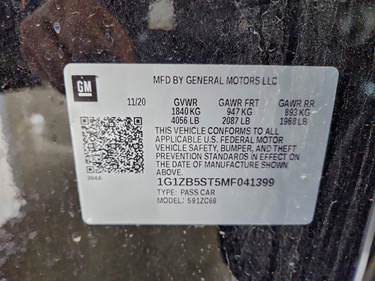 2021 CHEVROLET MALIBU LS photo 12