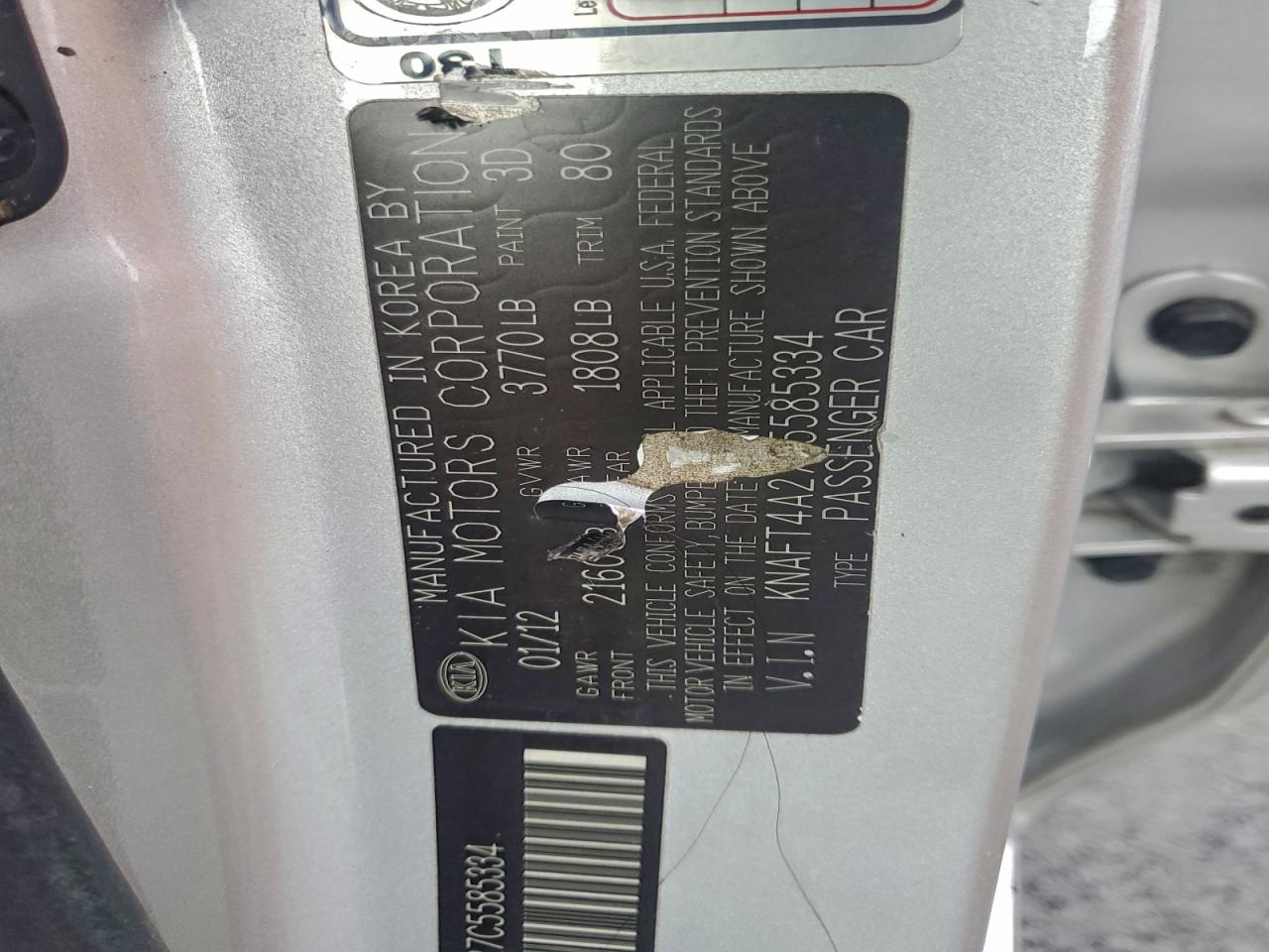 2012 KIA FORTE LX photo 23