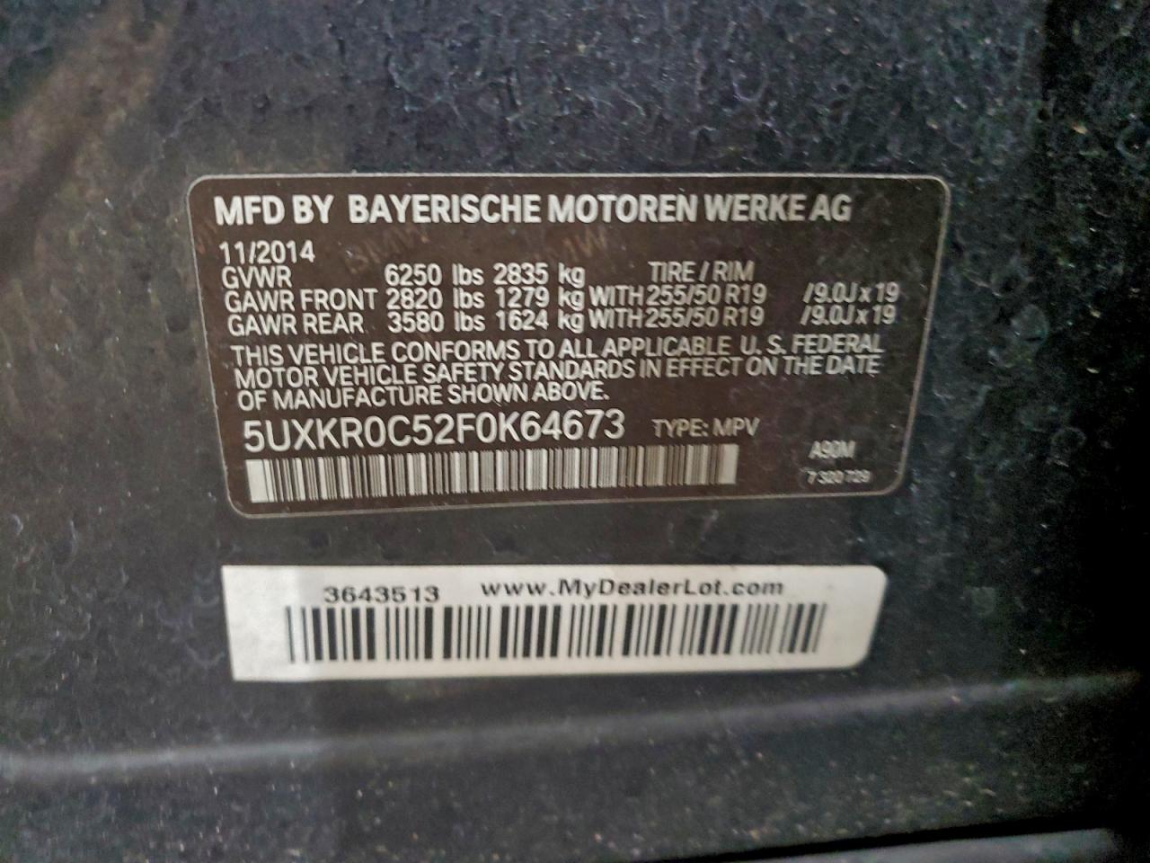 2015 BMW X5 XDRIVE35I photo 13