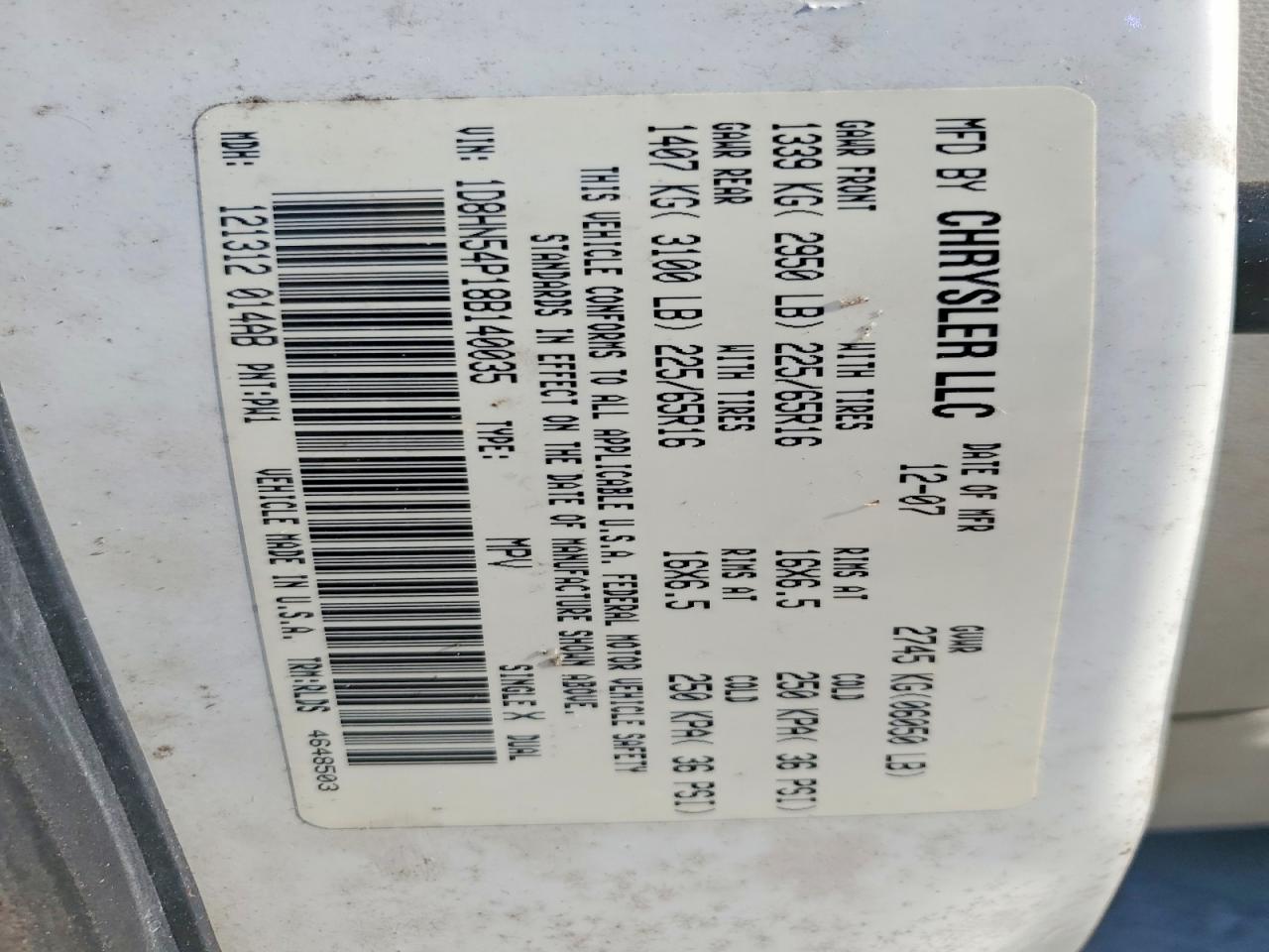 2008 DODGE GRAND CARAVAN SXT photo 13