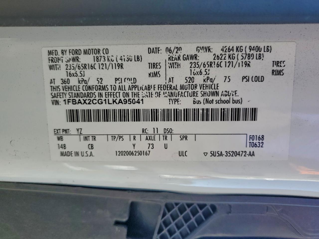 2020 FORD TRANSIT T-350 photo 25