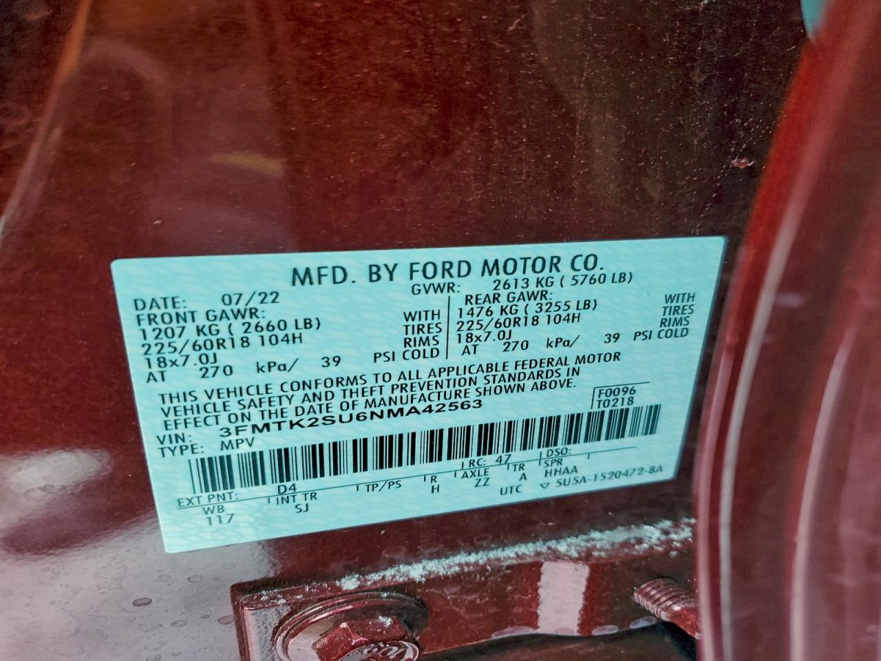 2022 FORD MUSTANG MACH-E CALIFORNIA ROUTE 1 photo 13