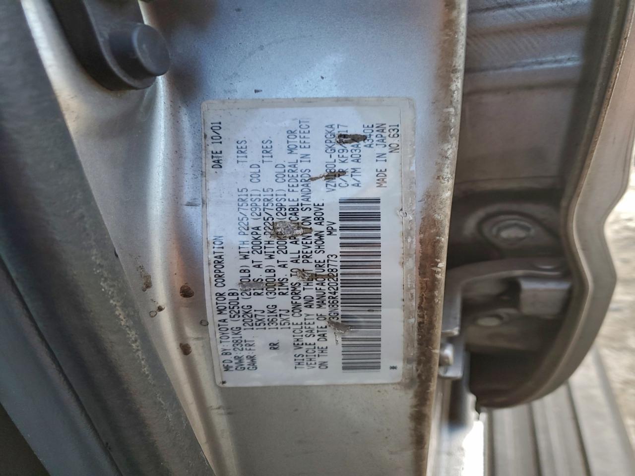 2002 TOYOTA 4RUNNER SR5 photo 25