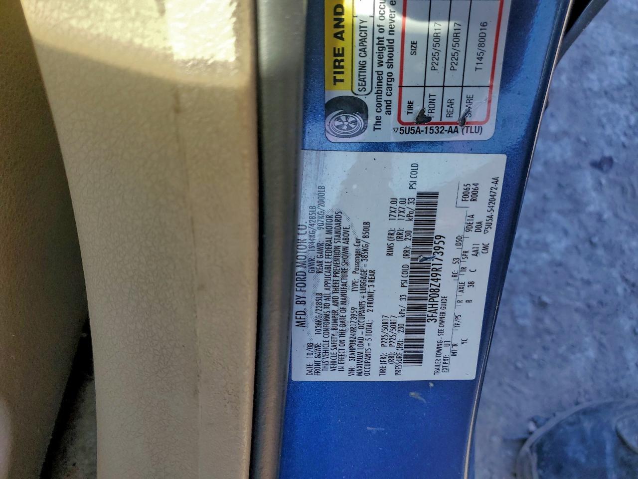 2009 FORD FUSION SEL photo 23