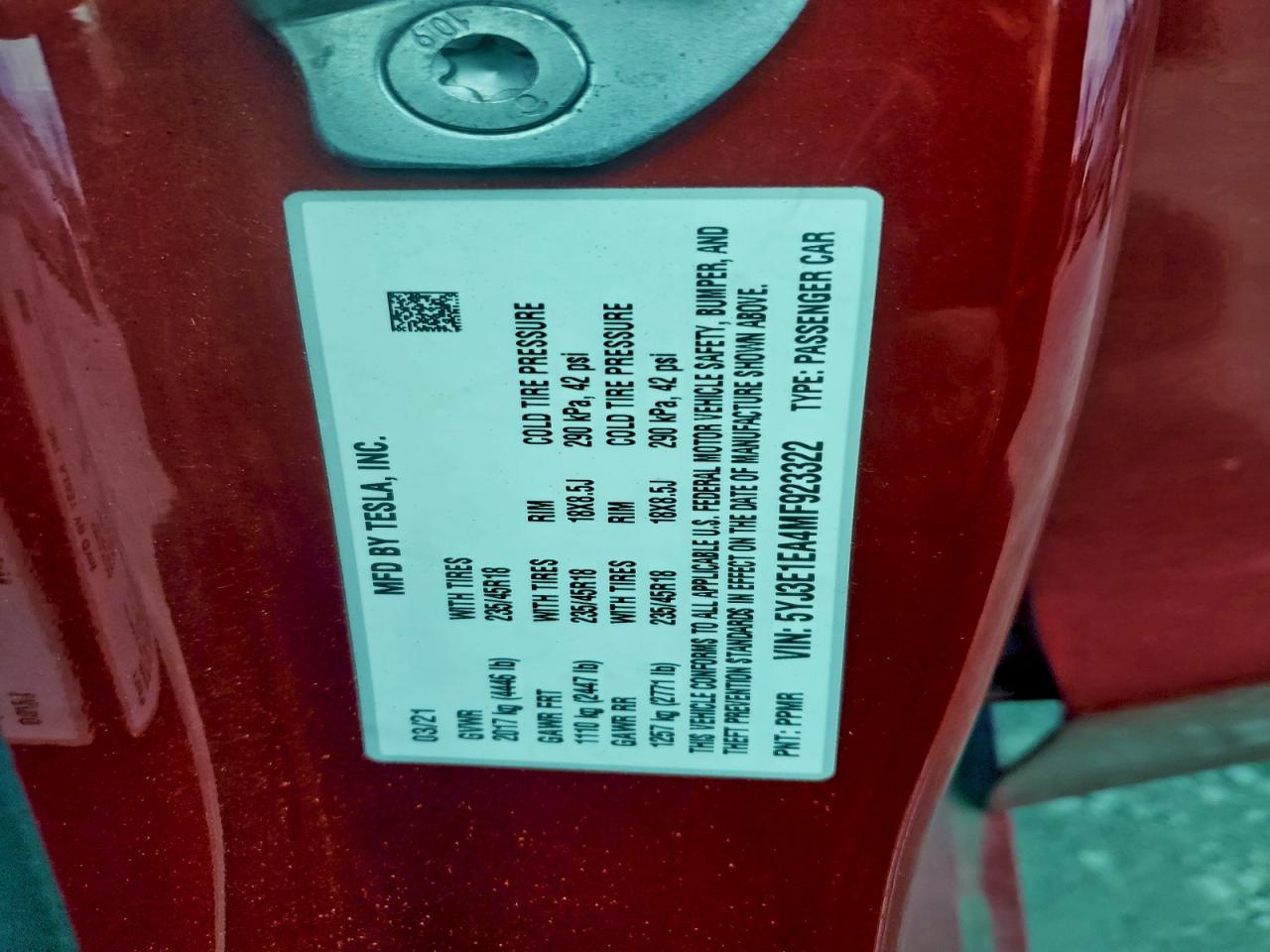 2021 TESLA MODEL 3 photo 34