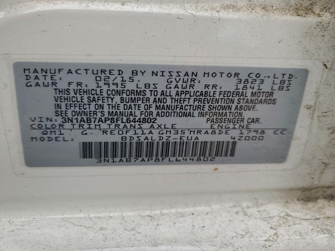 2015 NISSAN SENTRA S photo 23