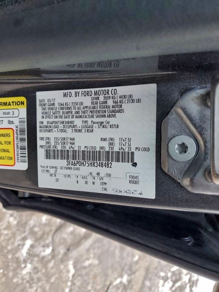 2017 FORD FUSION SE photo 12