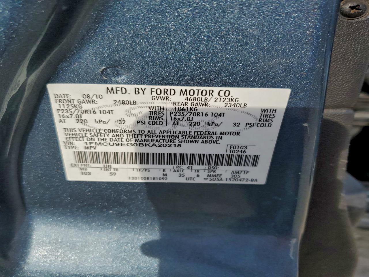 2011 FORD ESCAPE LIMITED photo 13