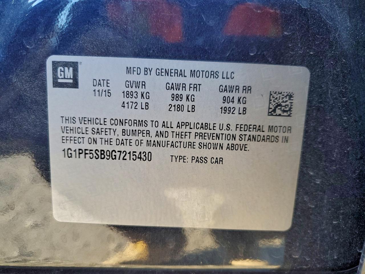 2016 CHEVROLET CRUZE LIMITED LT photo 12
