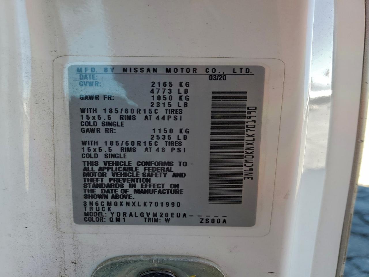 2020 NISSAN NV200 DELIVERY VAN photo 13