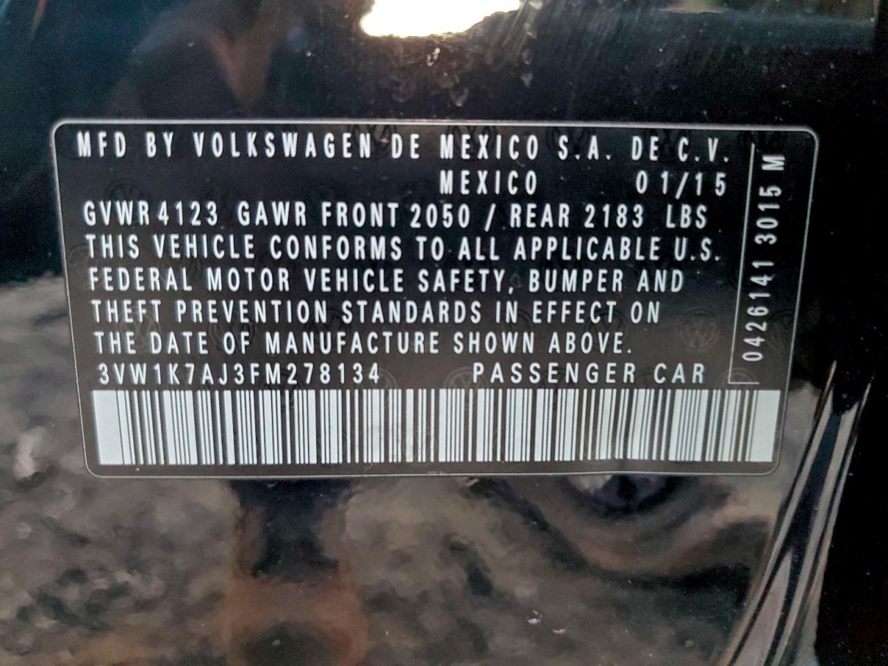 2015 VOLKSWAGEN JETTA BASE photo 13