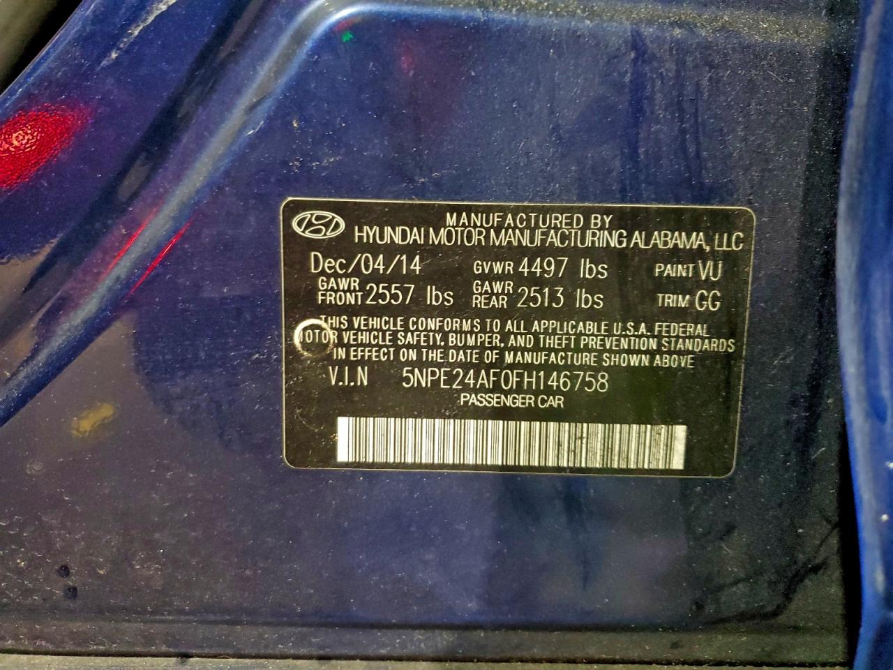 2015 HYUNDAI SONATA SE photo 23