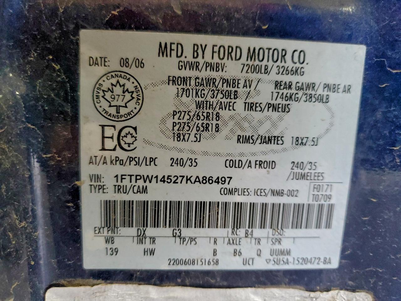 2007 FORD F150 SUPERCREW photo 12