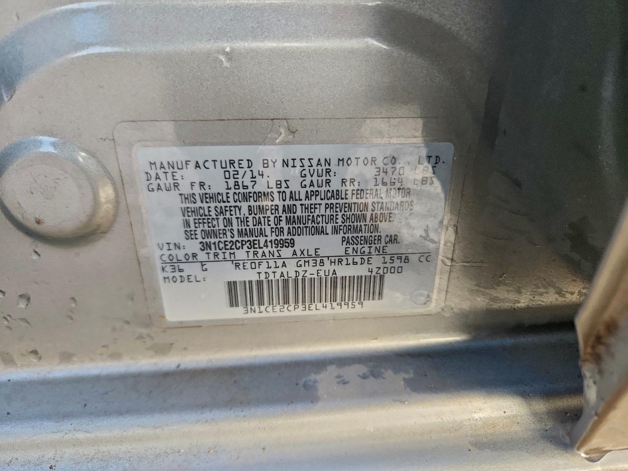 2014 NISSAN VERSA NOTE S photo 12