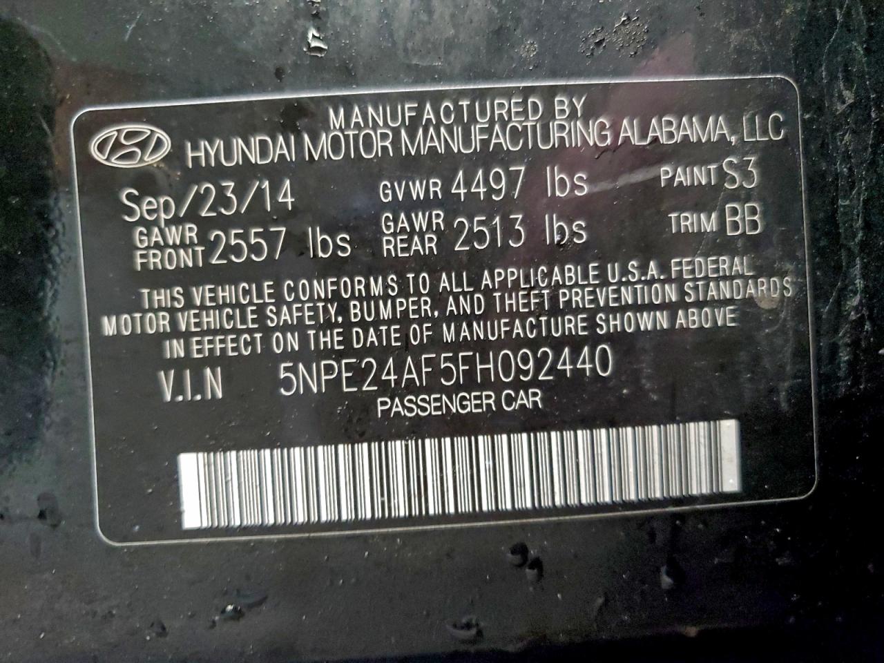2015 HYUNDAI SONATA SE photo 12
