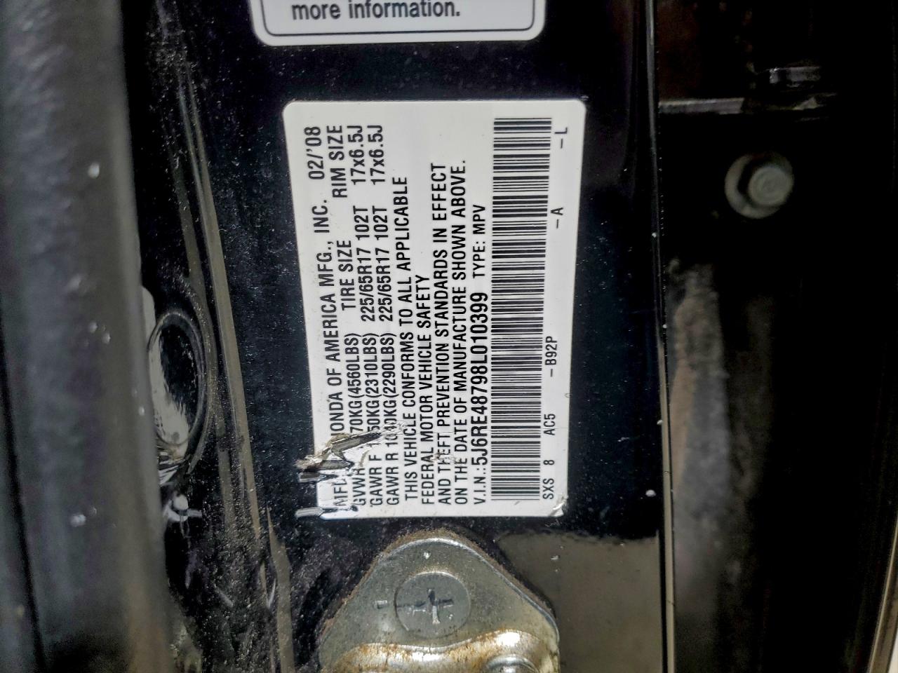 2008 HONDA CR-V EXL photo 13