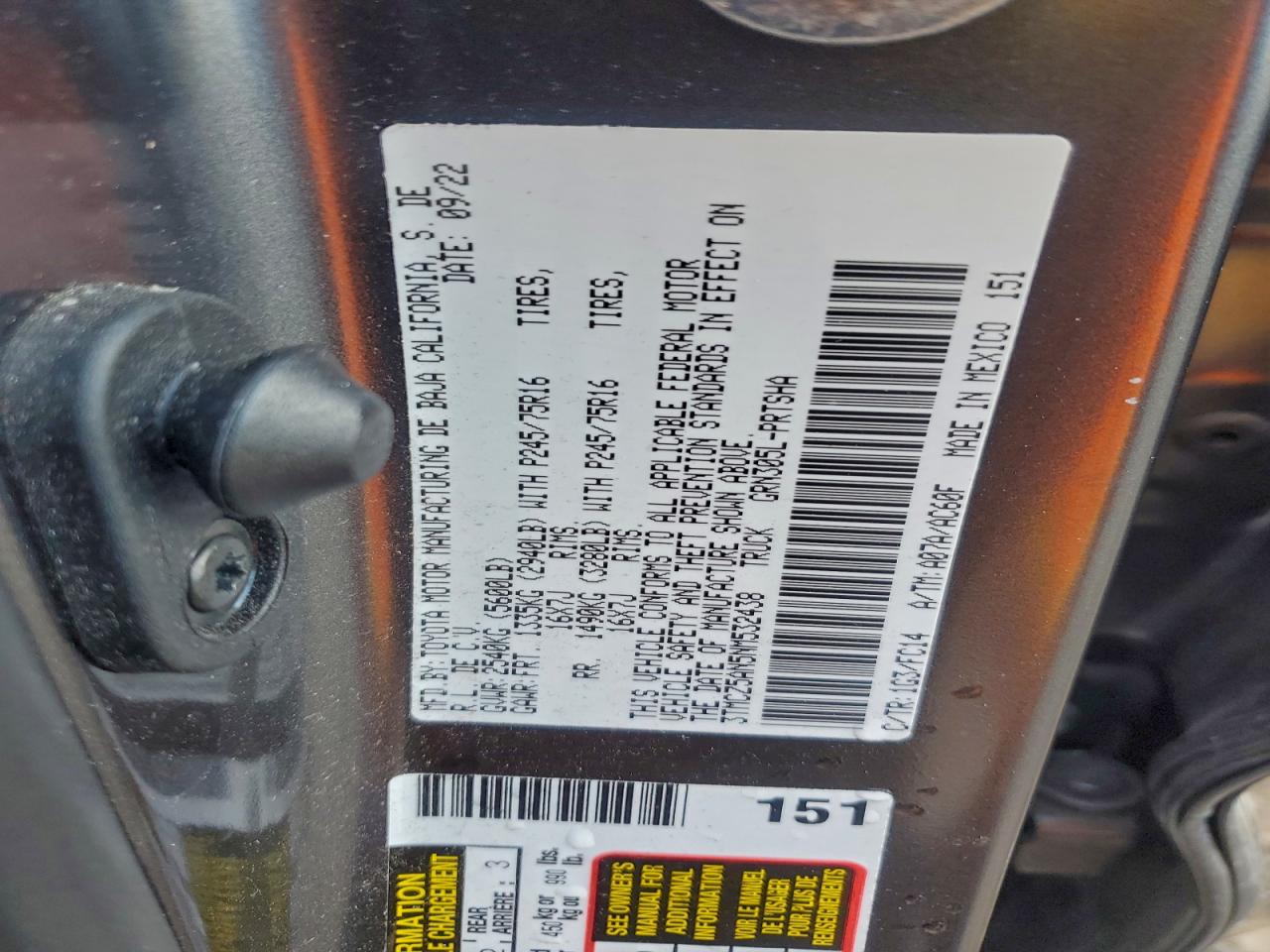 2022 TOYOTA TACOMA DOUBLE CAB photo 12