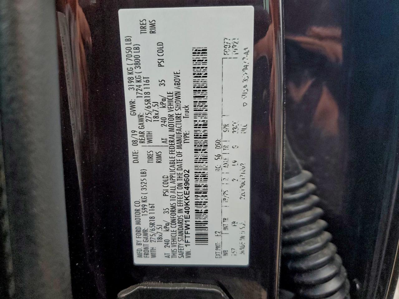 2019 FORD F150 SUPERCREW photo 12