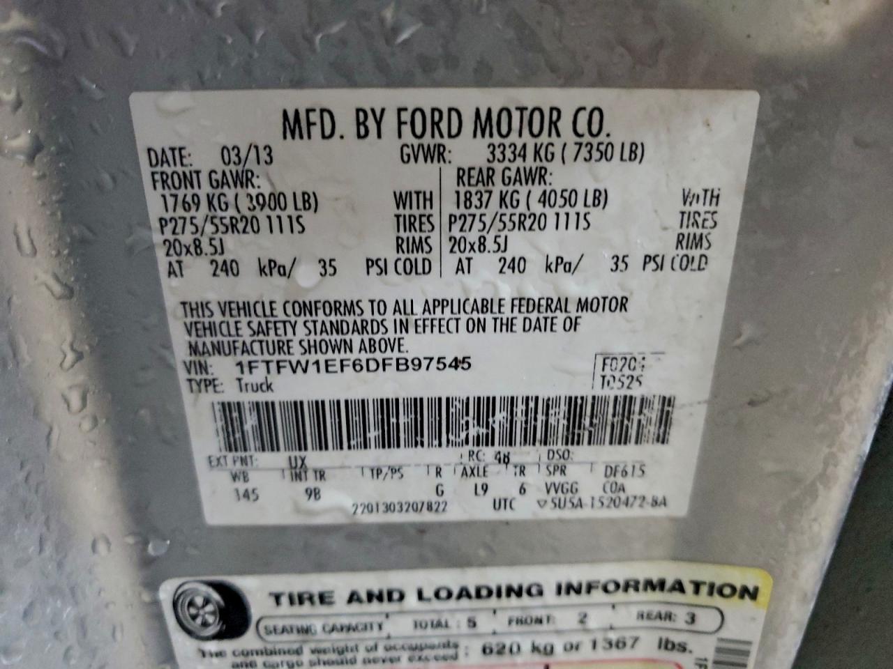 2013 FORD F150 SUPERCREW photo 12