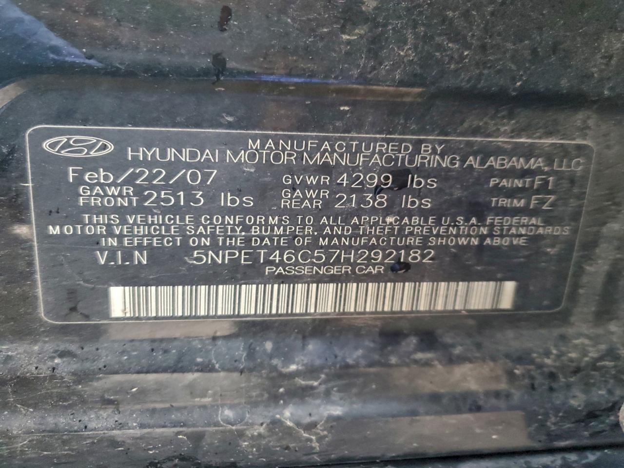 2007 HYUNDAI SONATA GLS photo 12