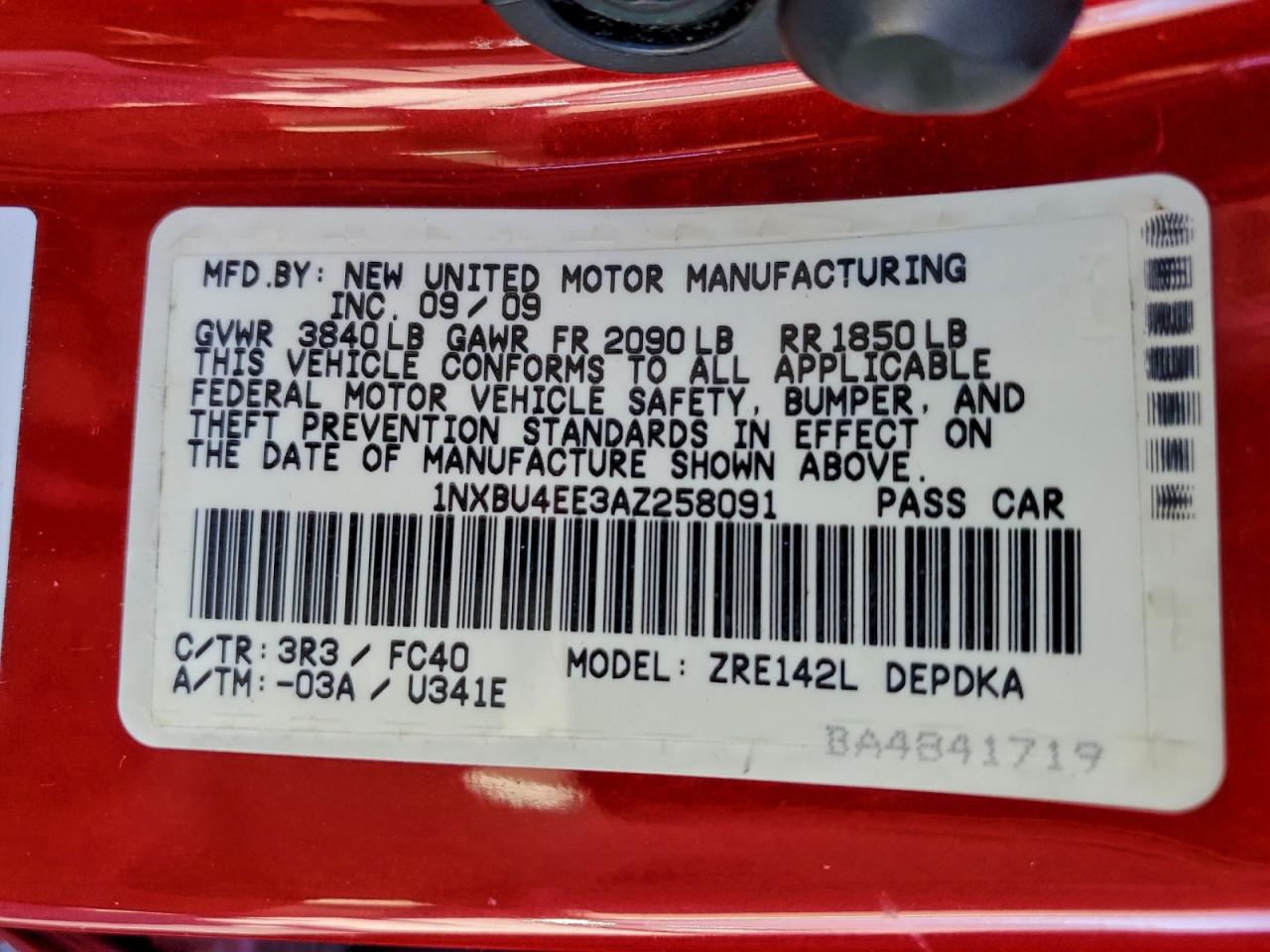 2010 TOYOTA COROLLA BASE photo 13