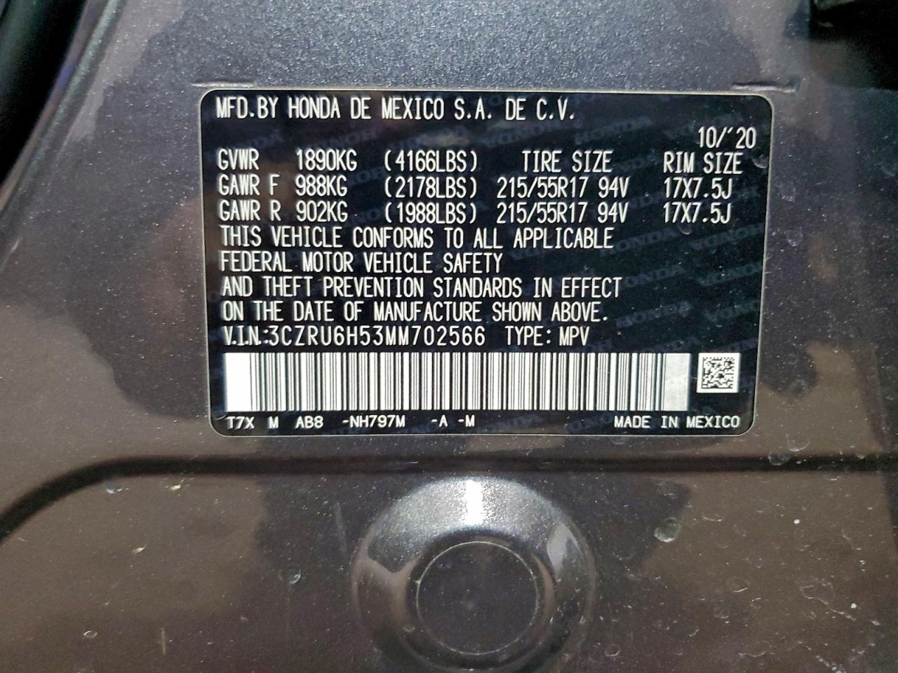 2021 HONDA HR-V EX photo 12