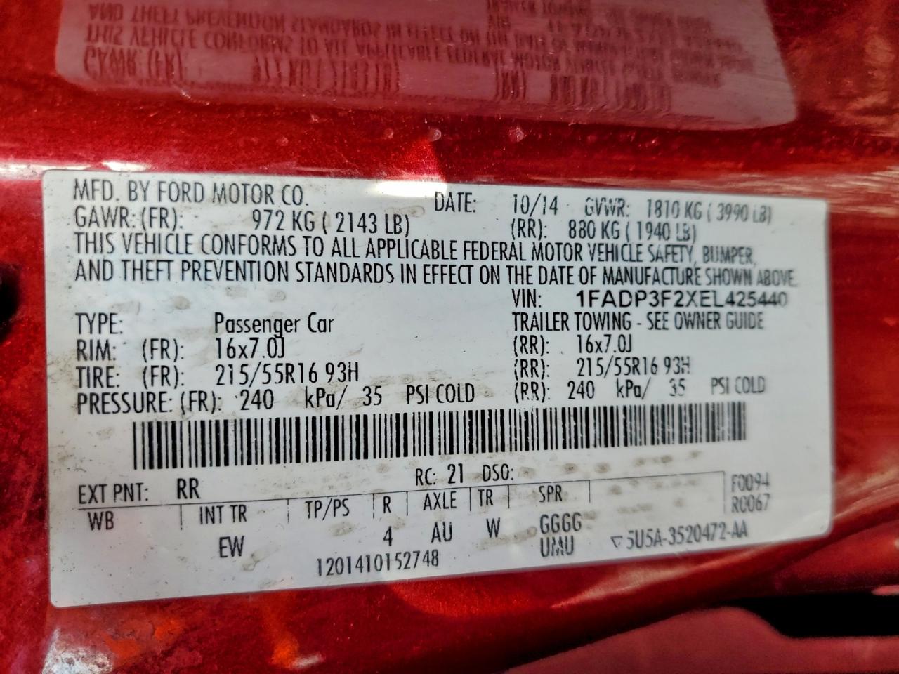 2014 FORD FOCUS SE photo 12