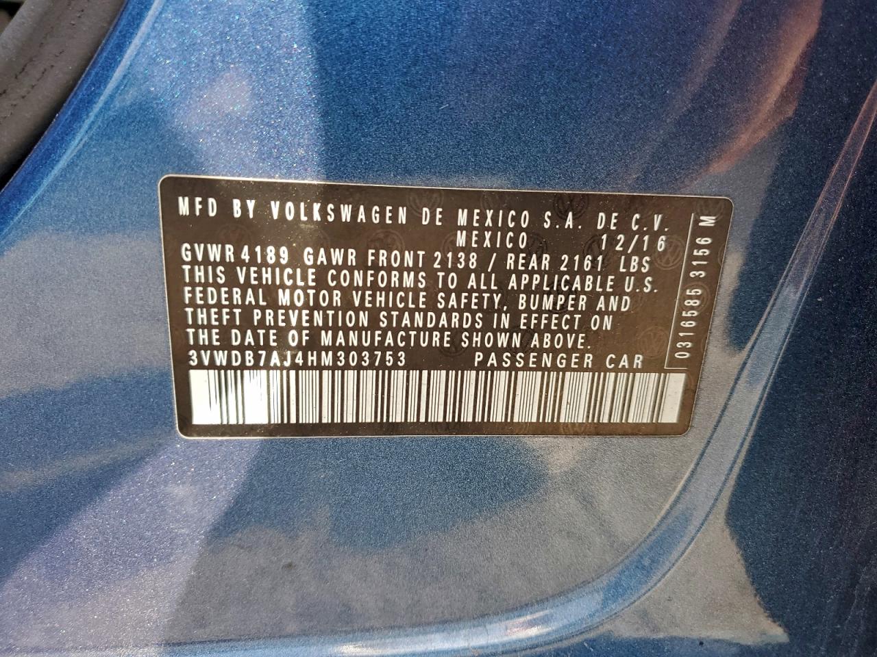2017 VOLKSWAGEN JETTA SE photo 12