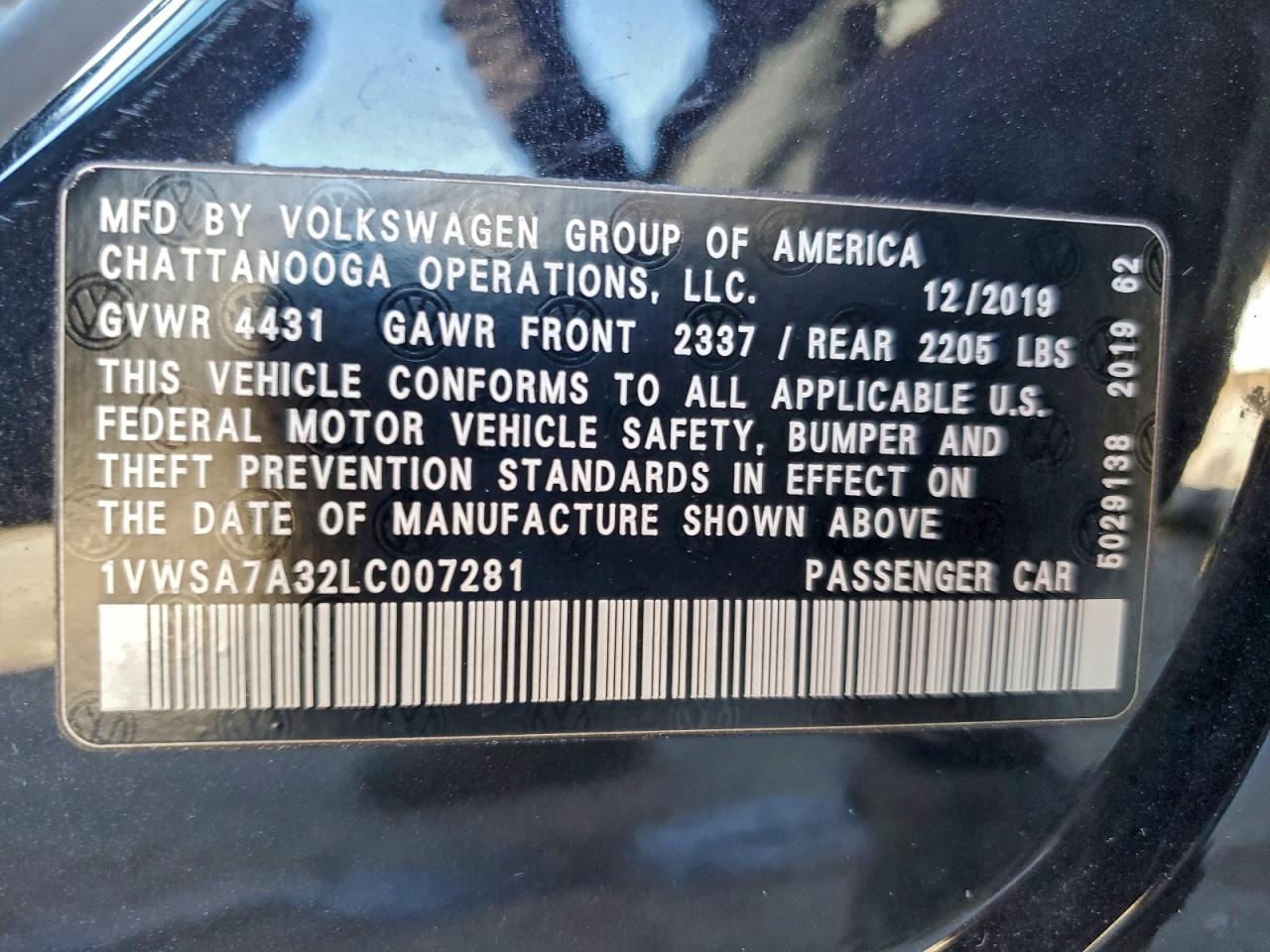 2020 VOLKSWAGEN PASSAT SE photo 12