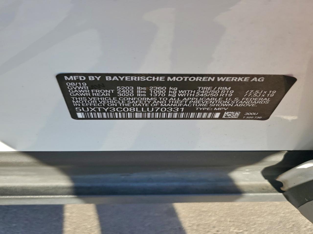 2020 BMW X3 SDRIVE30I photo 12