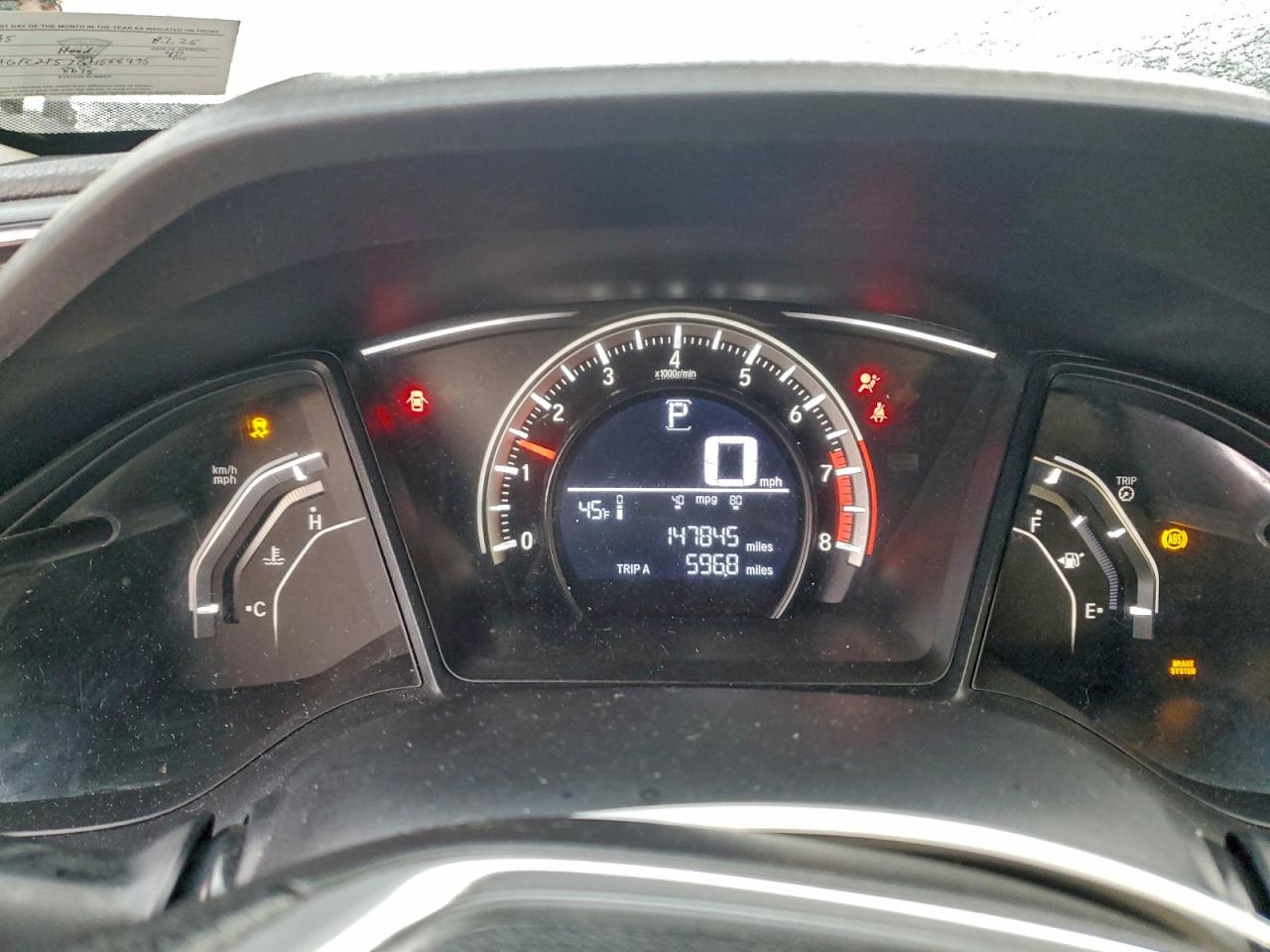 2016 HONDA CIVIC LX photo 9