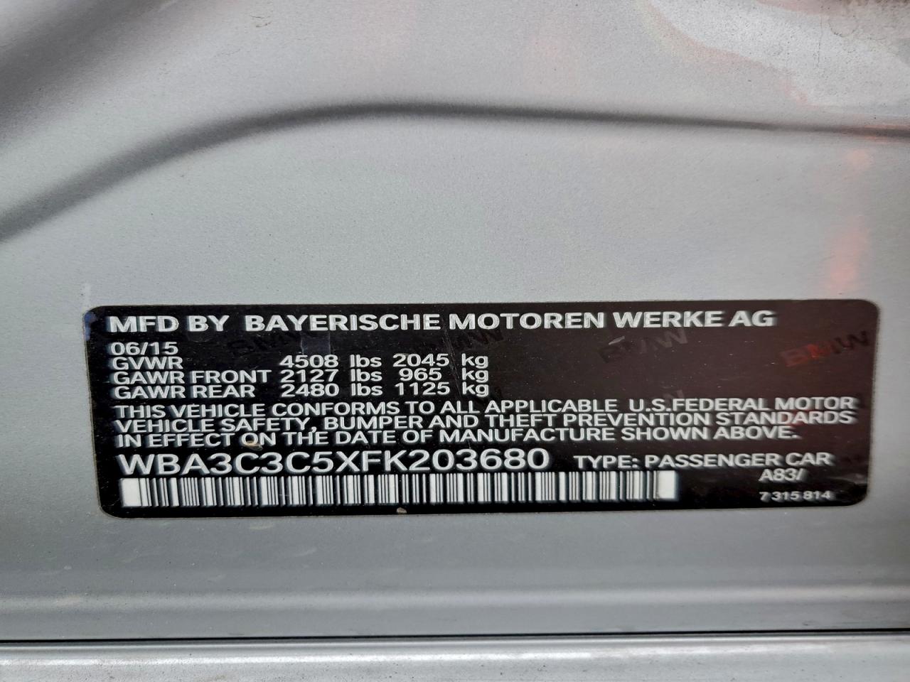 2015 BMW 320 I XDRIVE photo 12