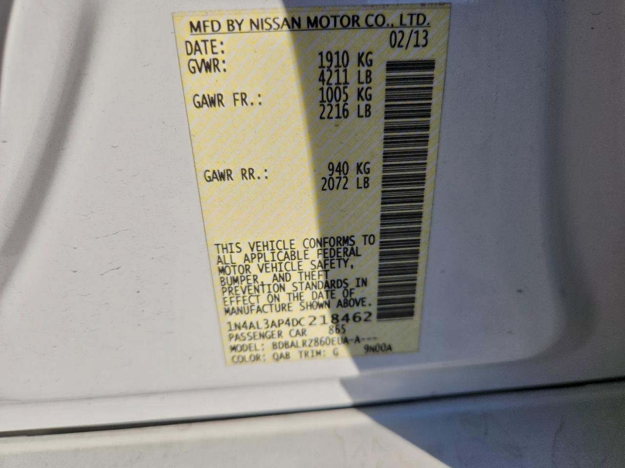 2013 NISSAN ALTIMA 2.5 photo 12