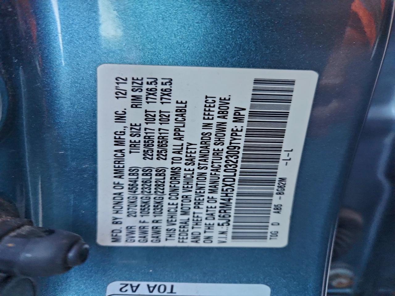 2013 HONDA CR-V EX photo 13