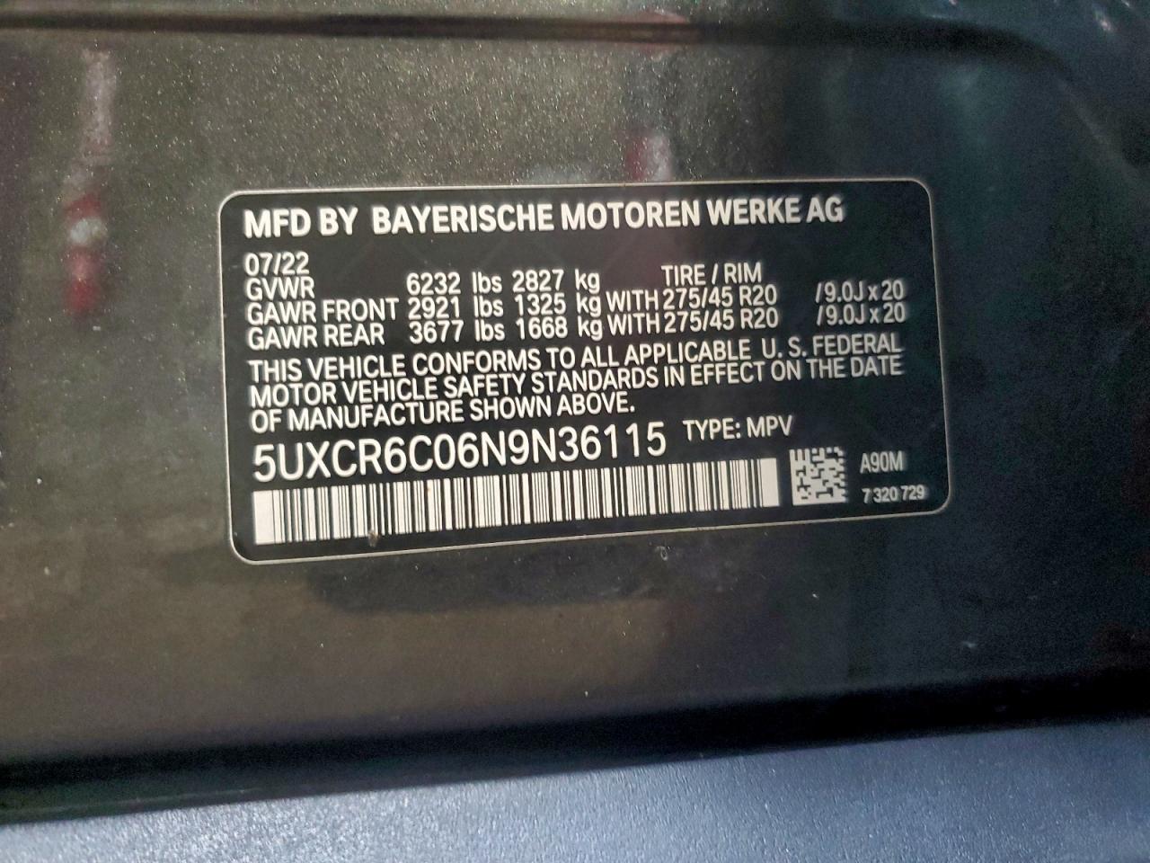 2022 BMW X5 XDRIVE40I photo 13