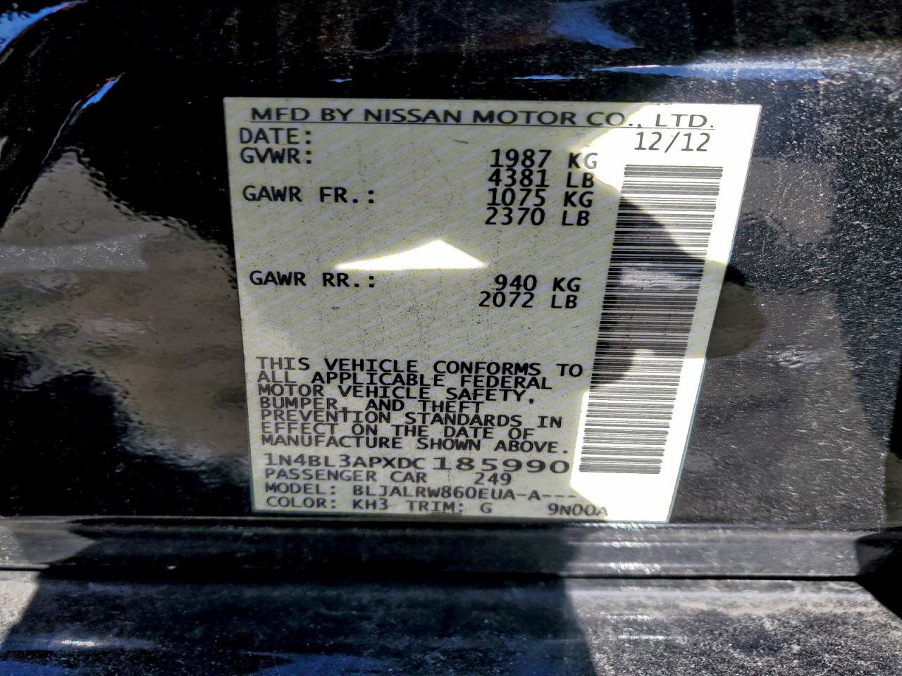 2013 NISSAN ALTIMA 3.5S photo 12