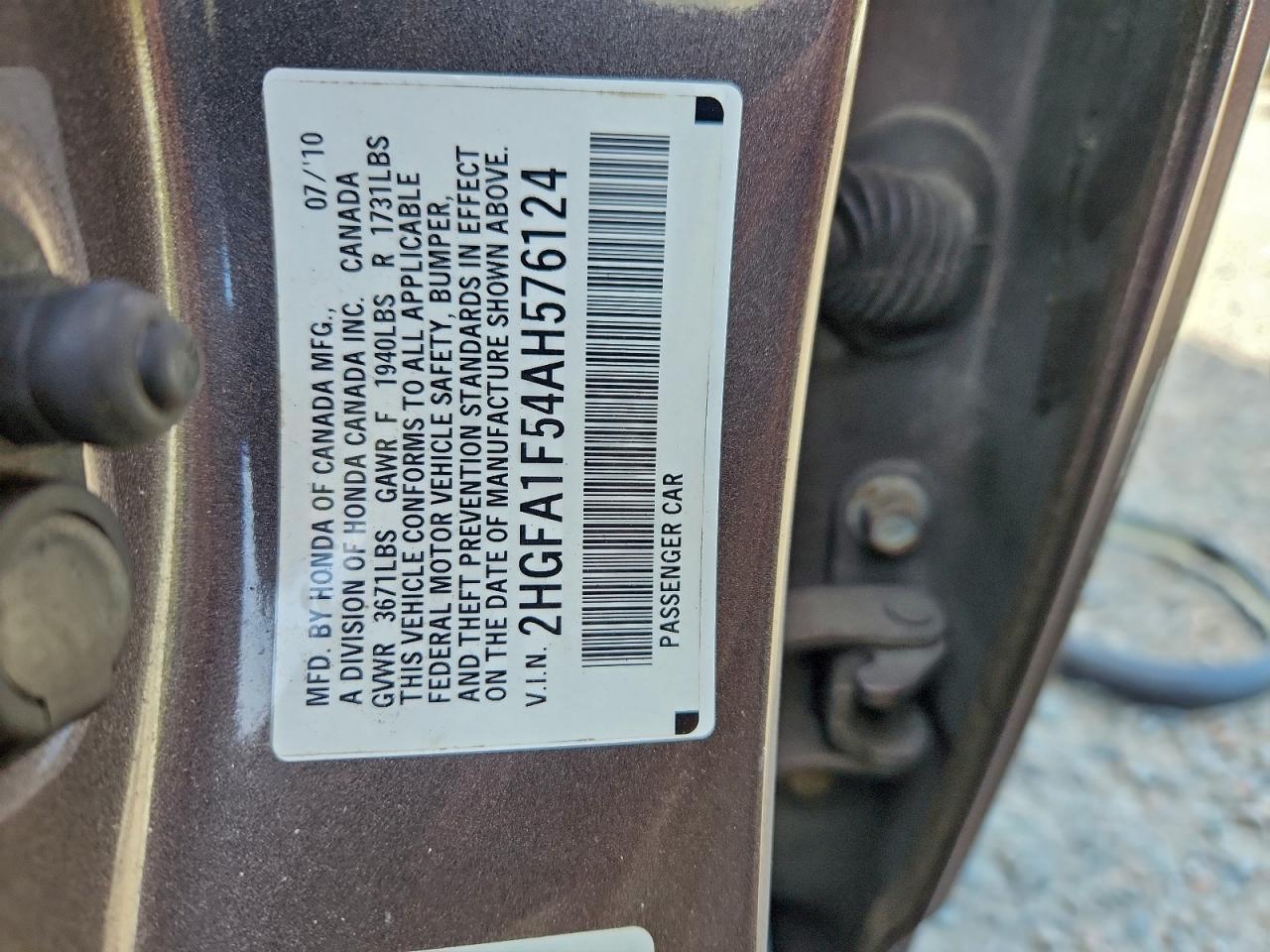 2010 HONDA CIVIC LX photo 12