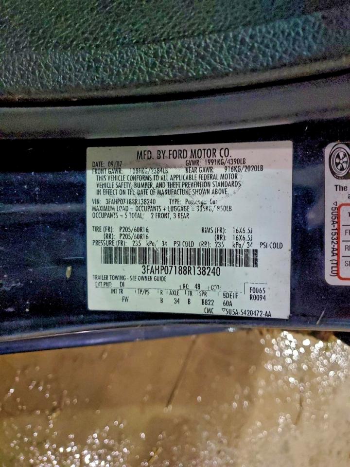 2008 FORD FUSION SE photo 12