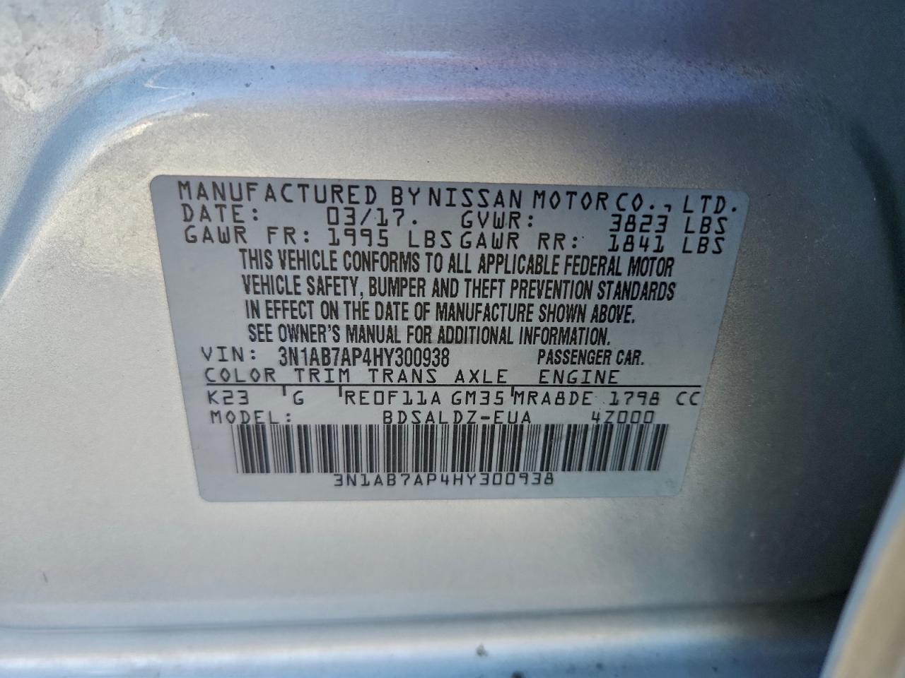 2017 NISSAN SENTRA S photo 12