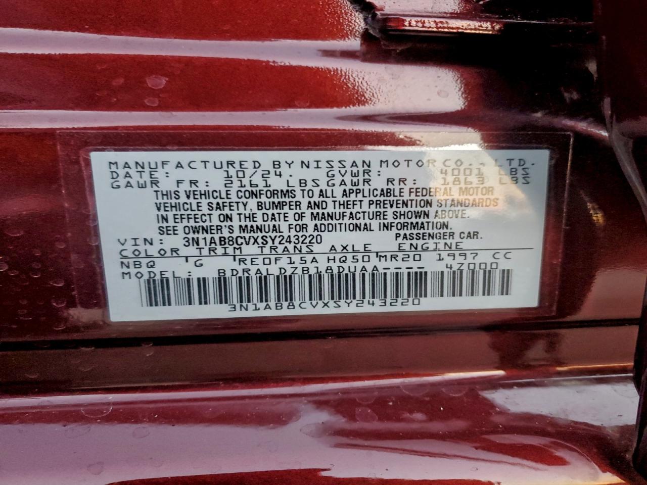 2025 NISSAN SENTRA SV photo 10