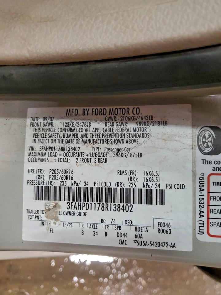 2008 FORD FUSION SE photo 13