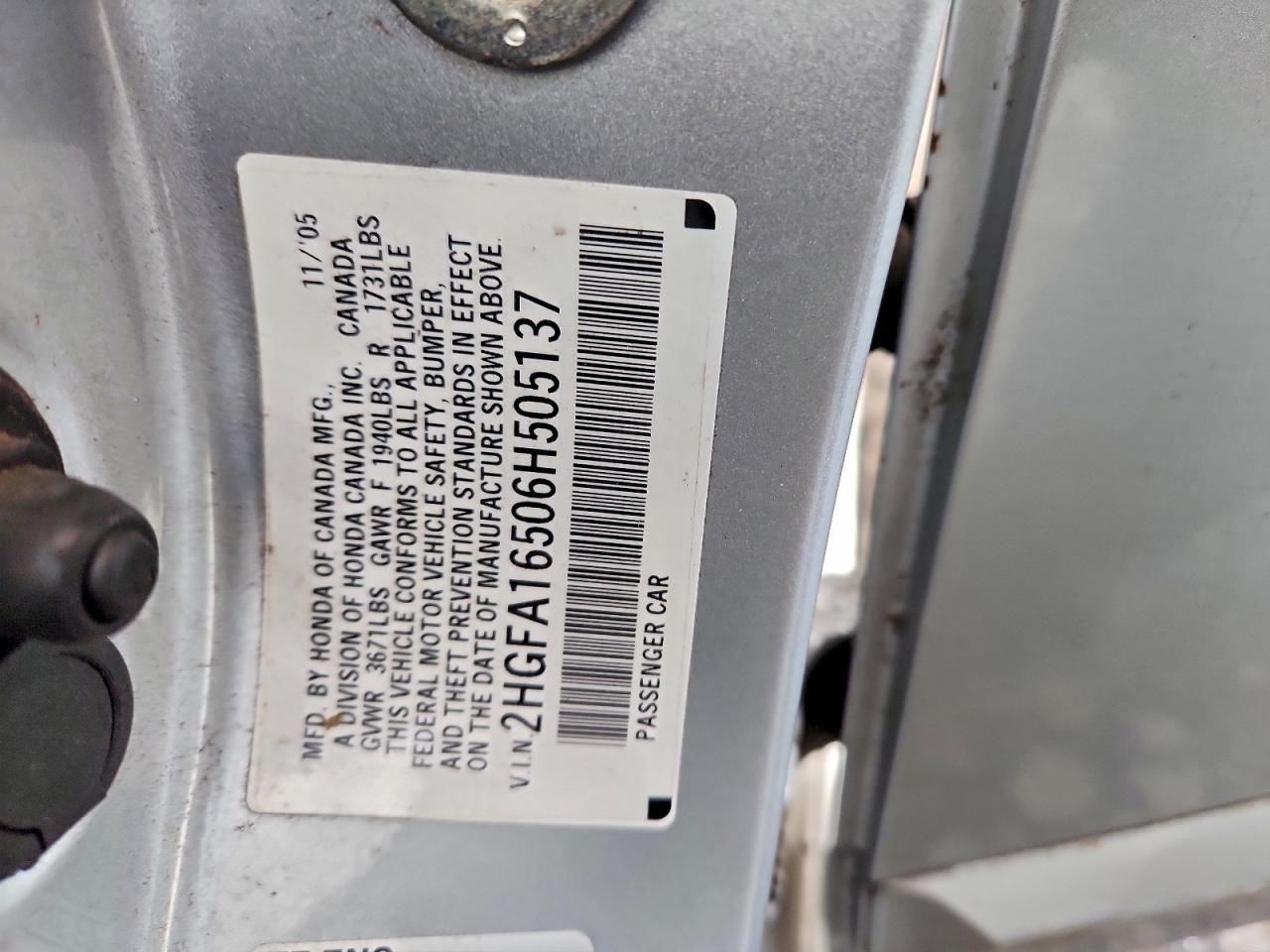 2006 HONDA CIVIC LX photo 13