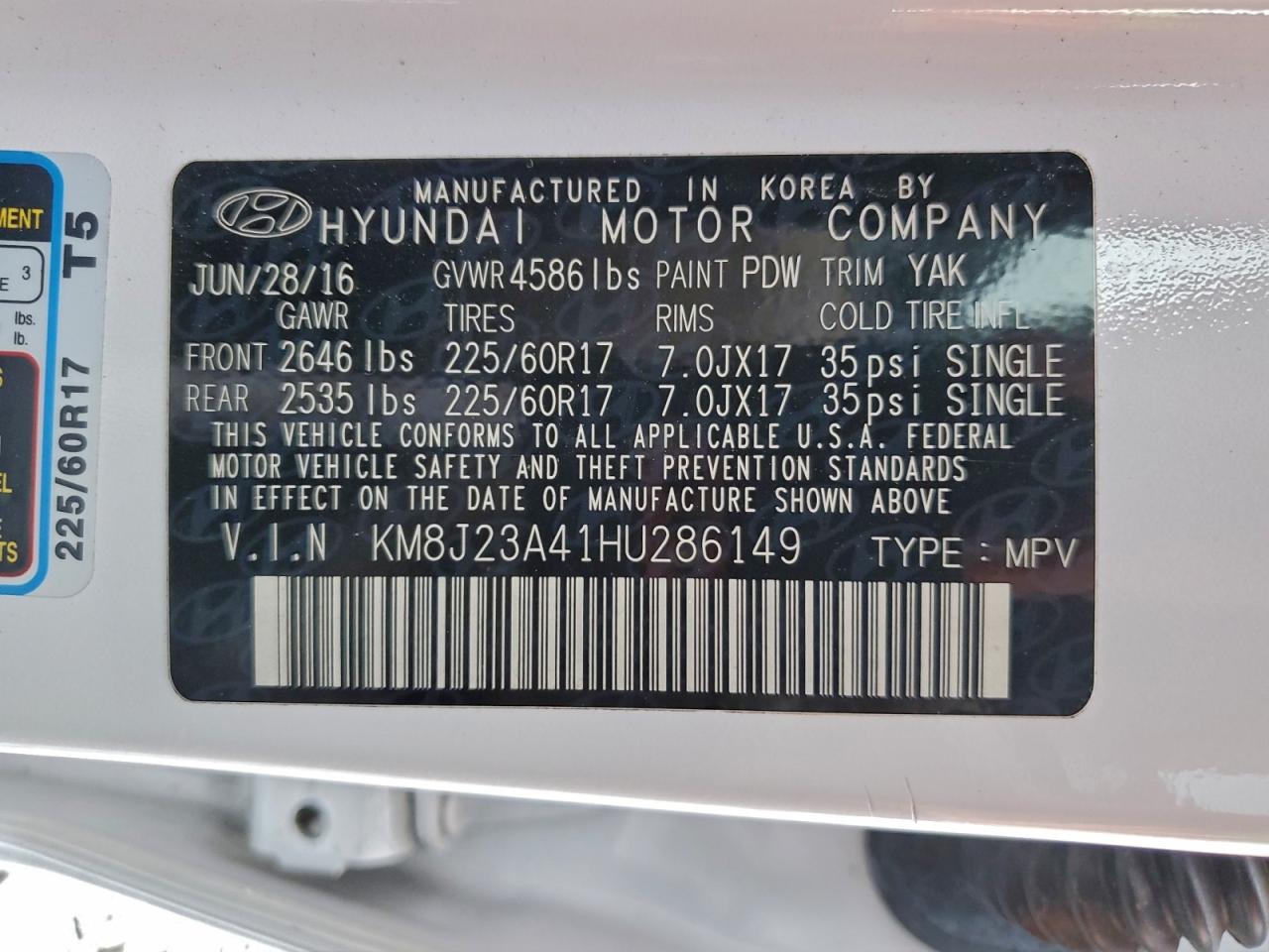 2017 HYUNDAI TUCSON SE photo 34